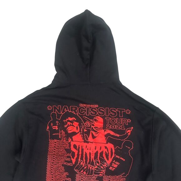 Playboi Carti Hoodie Mens Medium Black 2021 Narcissist Tour Rap Graphic Jerzees - Picture 10 of 12
